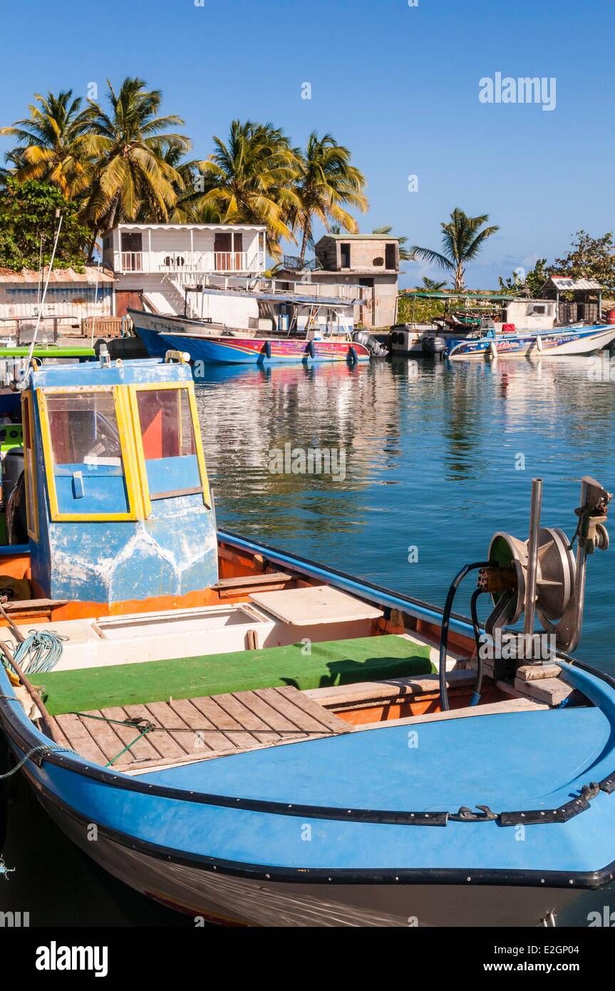 France Guadeloupe (French West Indies) La Desirade Beausejour fishers port Stock Photo
