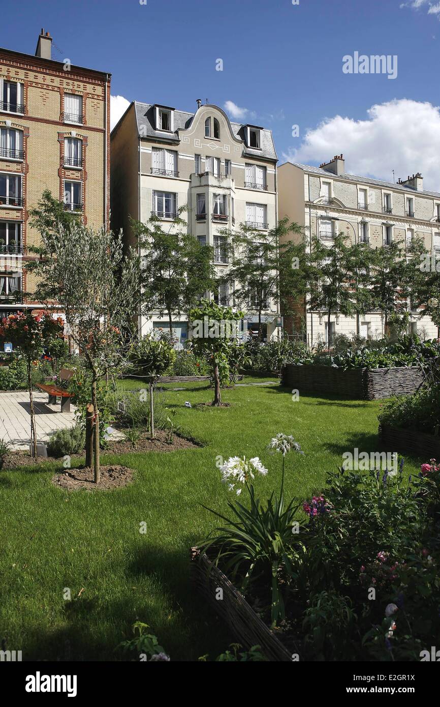 France Hauts de Seine Bois Colombes Place de la Republique Stock Photo