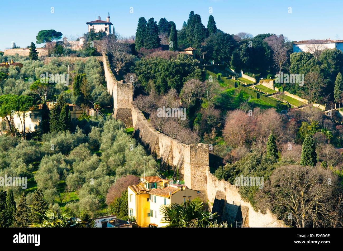 Italy Tuscany Florence medieval city walls Stock Photo