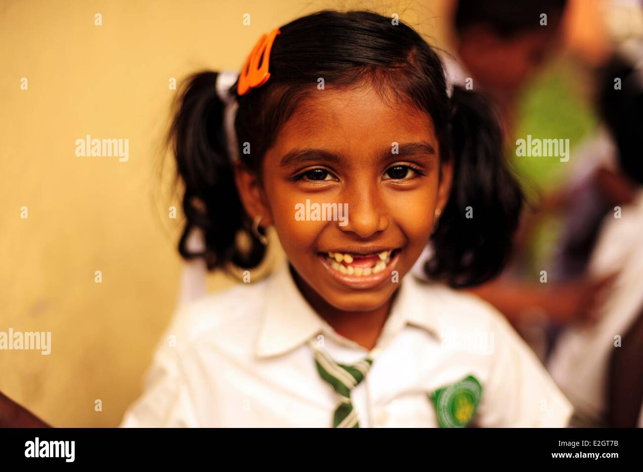 India Andaman Islands Havelock portrait of school girl Stock Photo