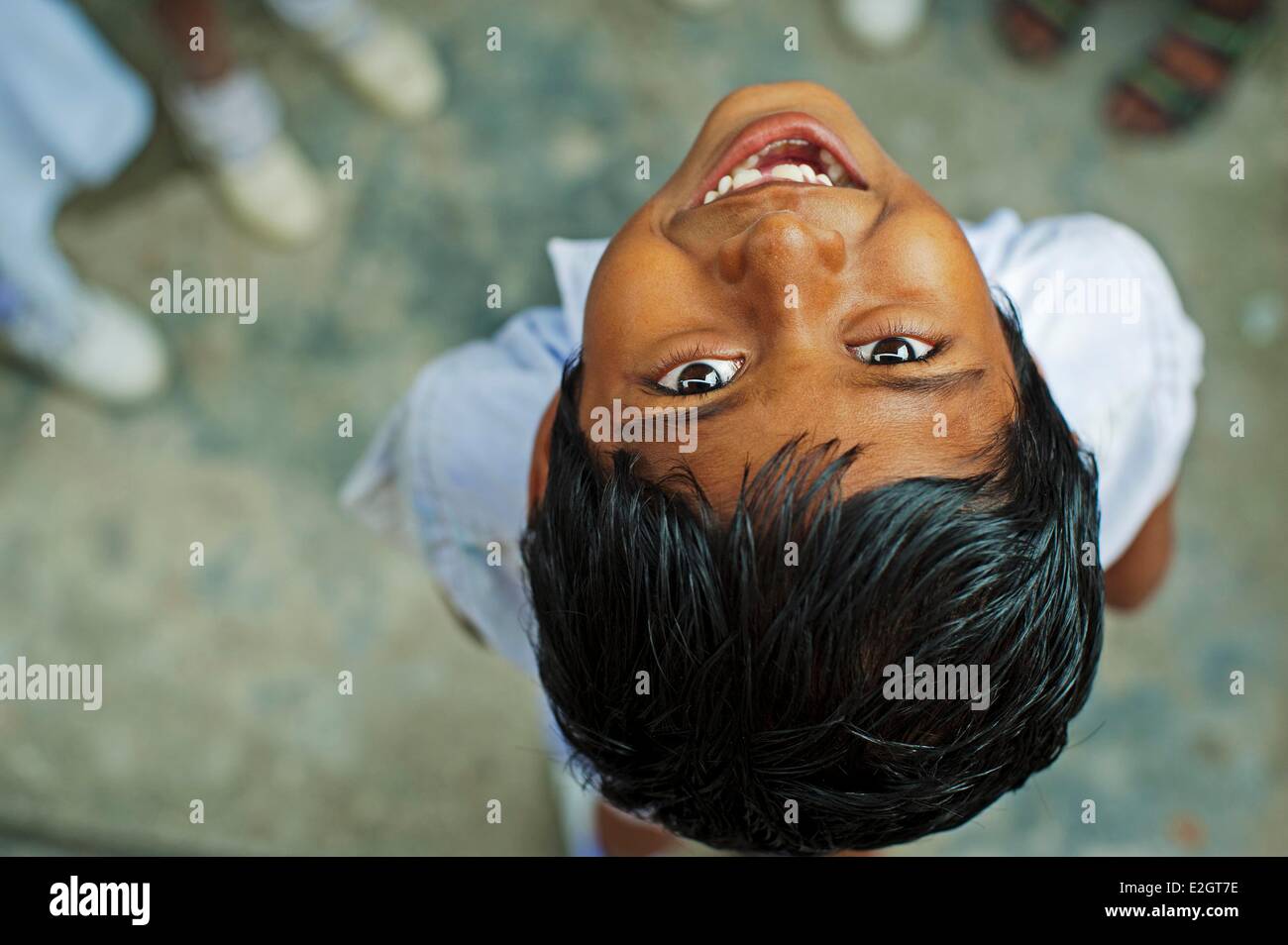 India Andaman Islands Havelock portrait of school boy Stock Photo