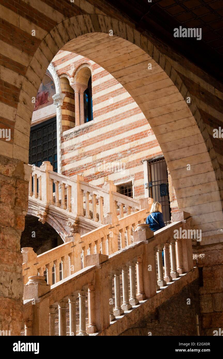 Italy Veneto Verona listed as World Heritage by UNESCO Scala della Ragione Stock Photo