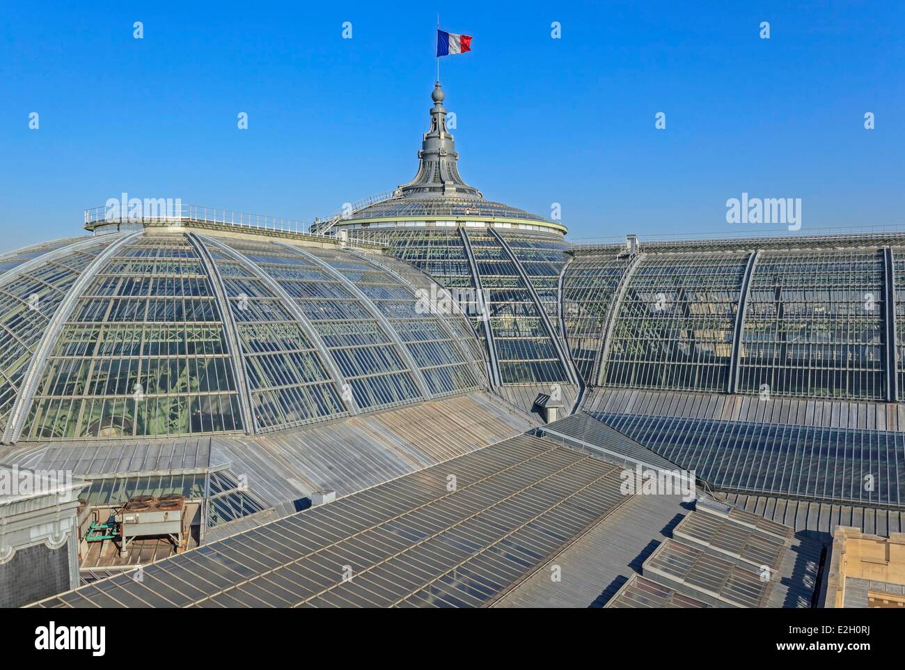 France Paris glass roof of Grand Palais Stock Photo
