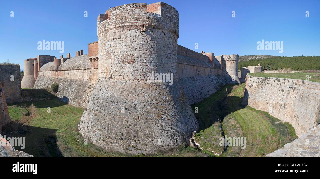 France Pyrenees Orientales Salses le Chateau Salses castle military structure built between 1497 and 1502 by Spanish Catholic Kings Stock Photo