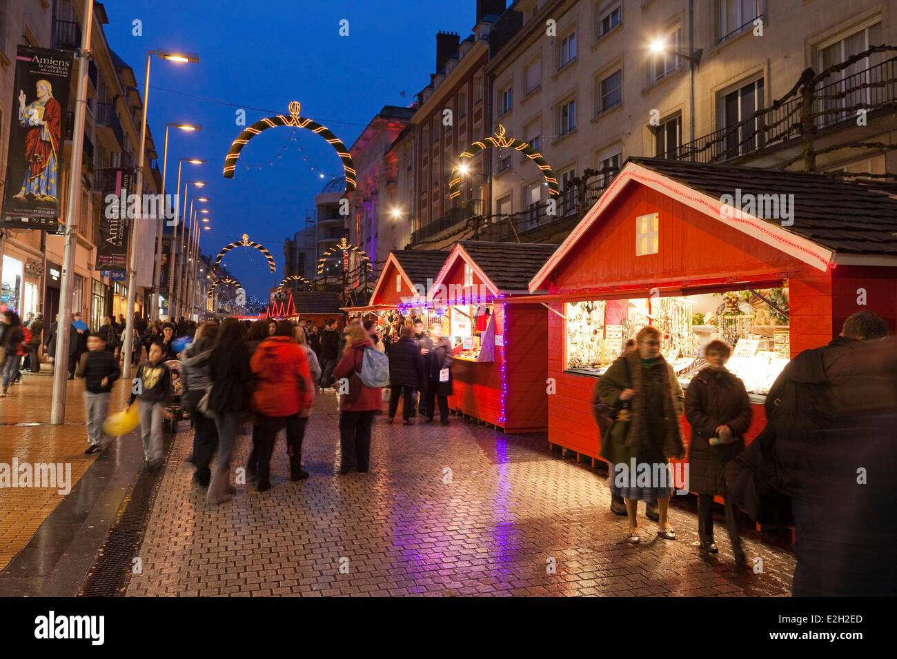 France Somme Amiens Christmas market Stock Photo Alamy
