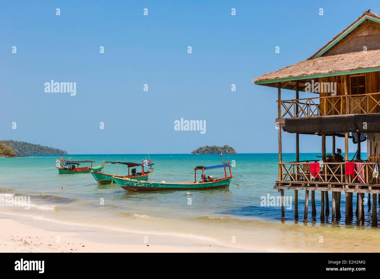 Cambodia South coast Kompong Song province Sihanoukville Koh Rong island Koh Toch or Koh Tui beach Stock Photo