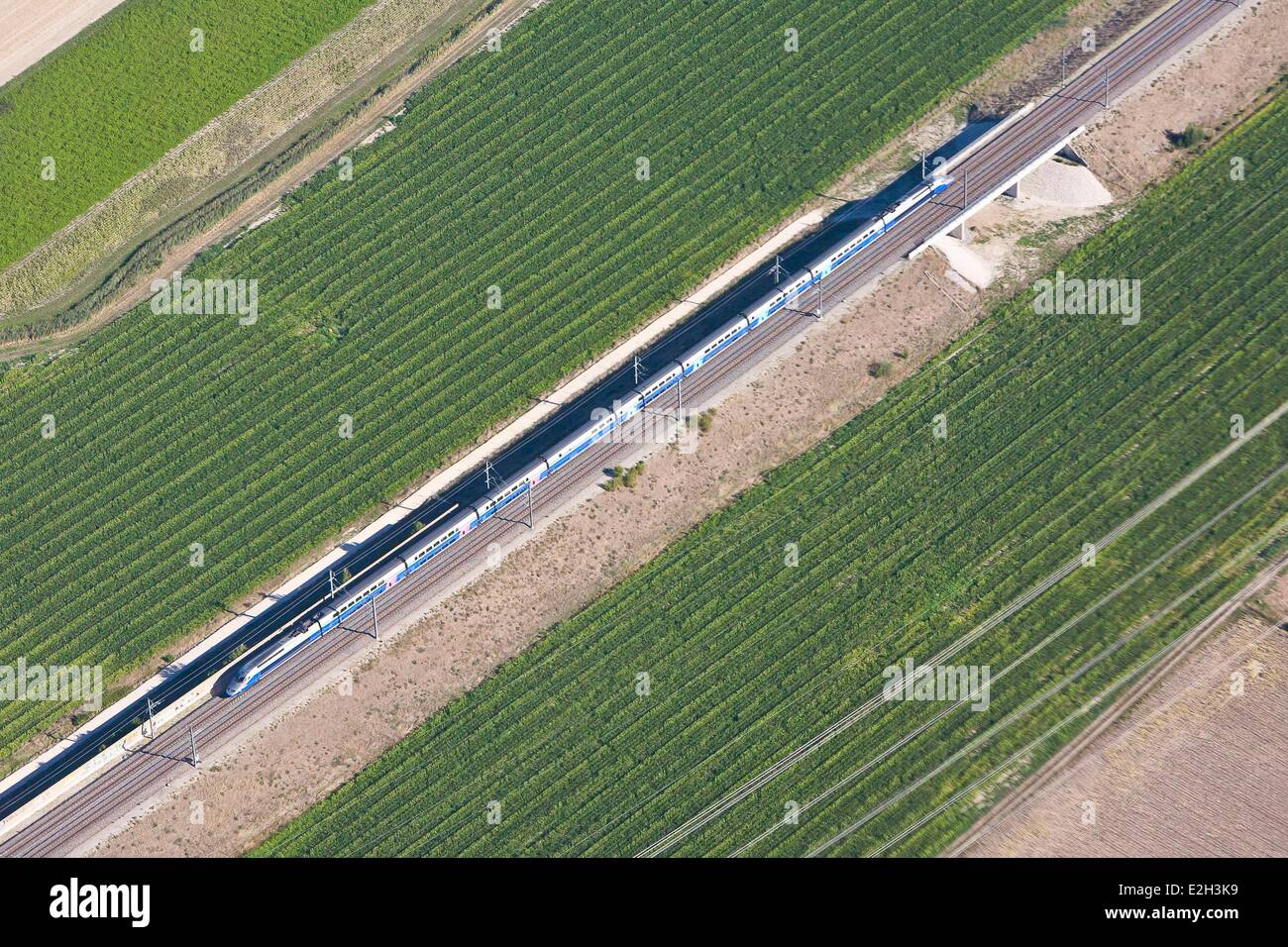 France Drome Montelimar TGV Sud Est (aerial view) Stock Photo