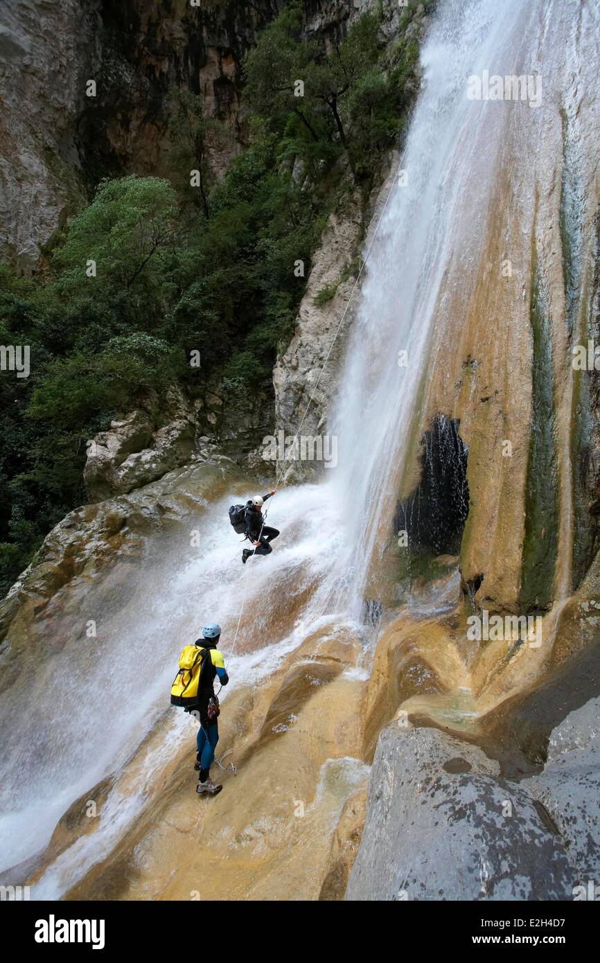 Spain Aragon Sierra de Guara Rodellar canyoning Stock Photo Alamy