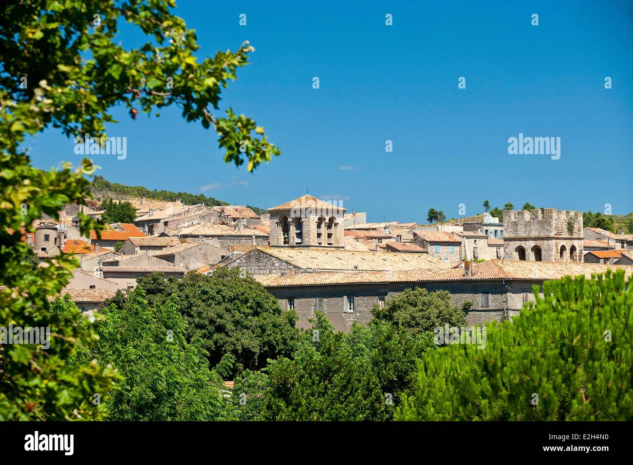 France Aude Caunes Minervois Benedictine abbey founded in 780 Stock Photo