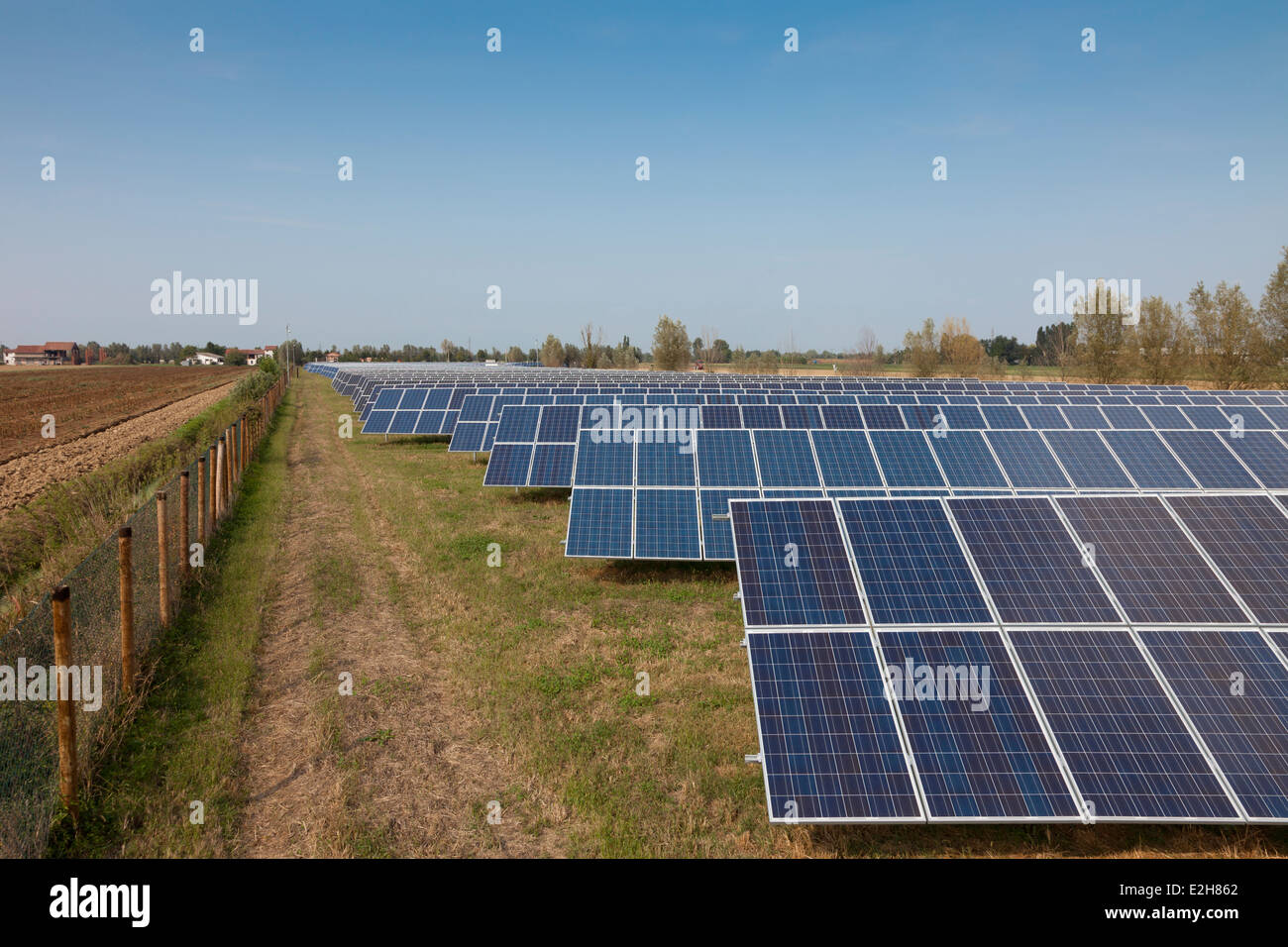 solar farm panels photovoltaics Stock Photo