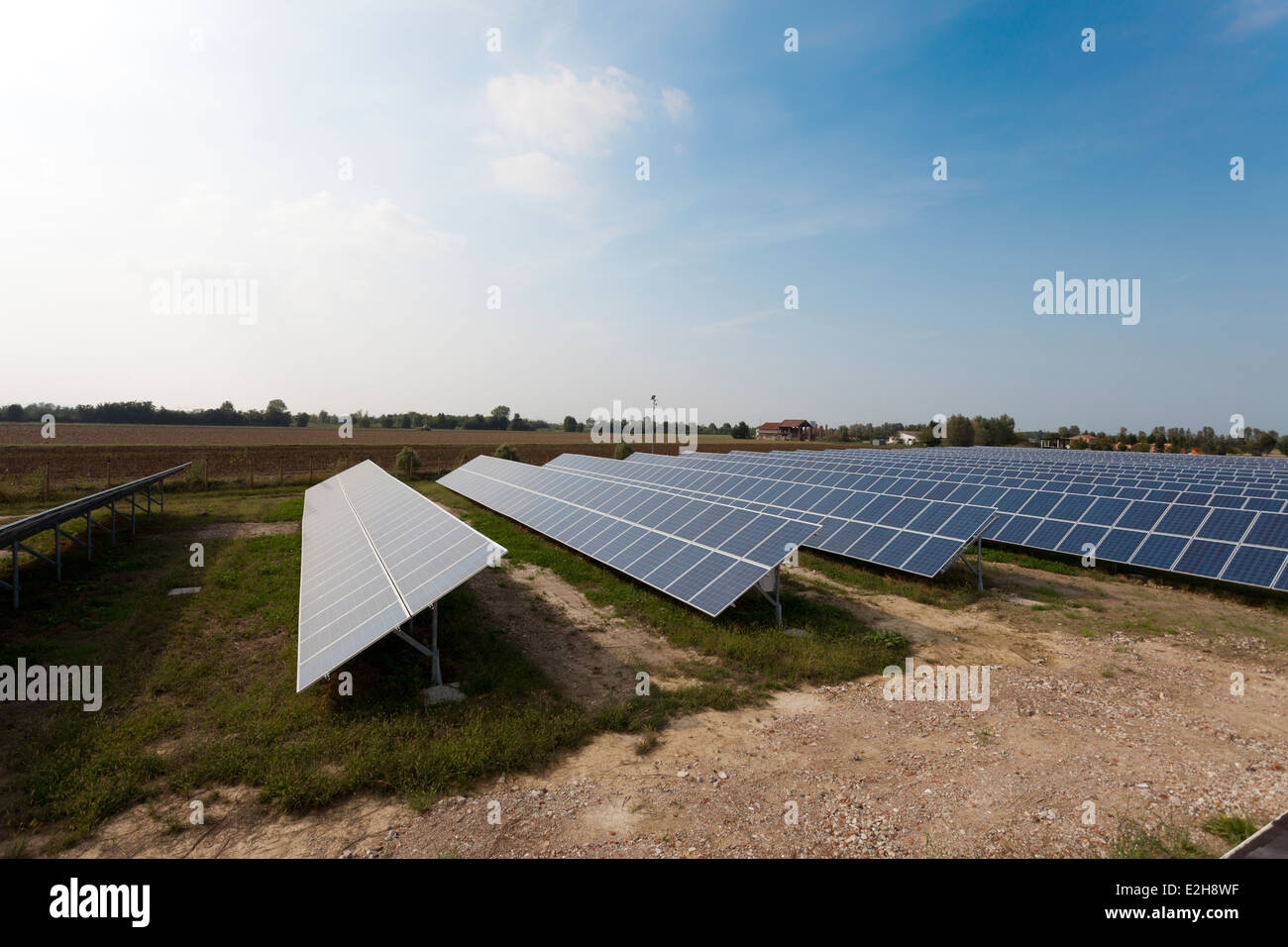 Photovoltaic solar  power station Stock Photo