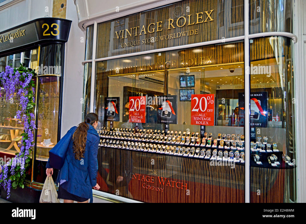 Vintage Rolex shop, Arcade, Mayfair, City of Westminster, London, England, Stock Photo - Alamy