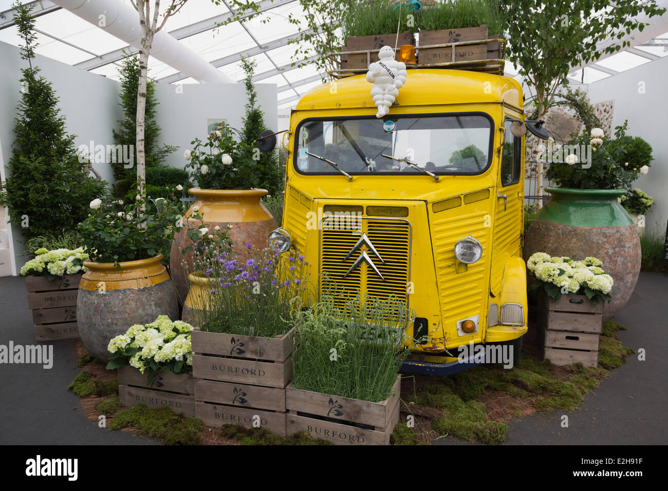London, UK. 19 June 2014. A new garden fair 'GROW London' opens in a marquee on Hampstead Heath, London. Conceived by the Affordable Art Fair creator Will Ramsay. Credit:  OnTheRoad/Alamy Live News Stock Photo