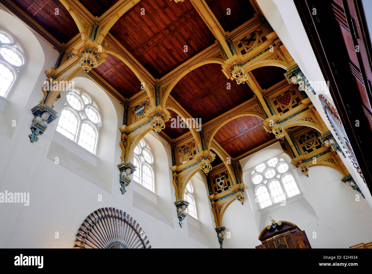 The ornate ceiling inside Wollaton Hall Nottingham England UK. Used as a  filming location for the batman film Dark knight rises Stock Photo - Alamy