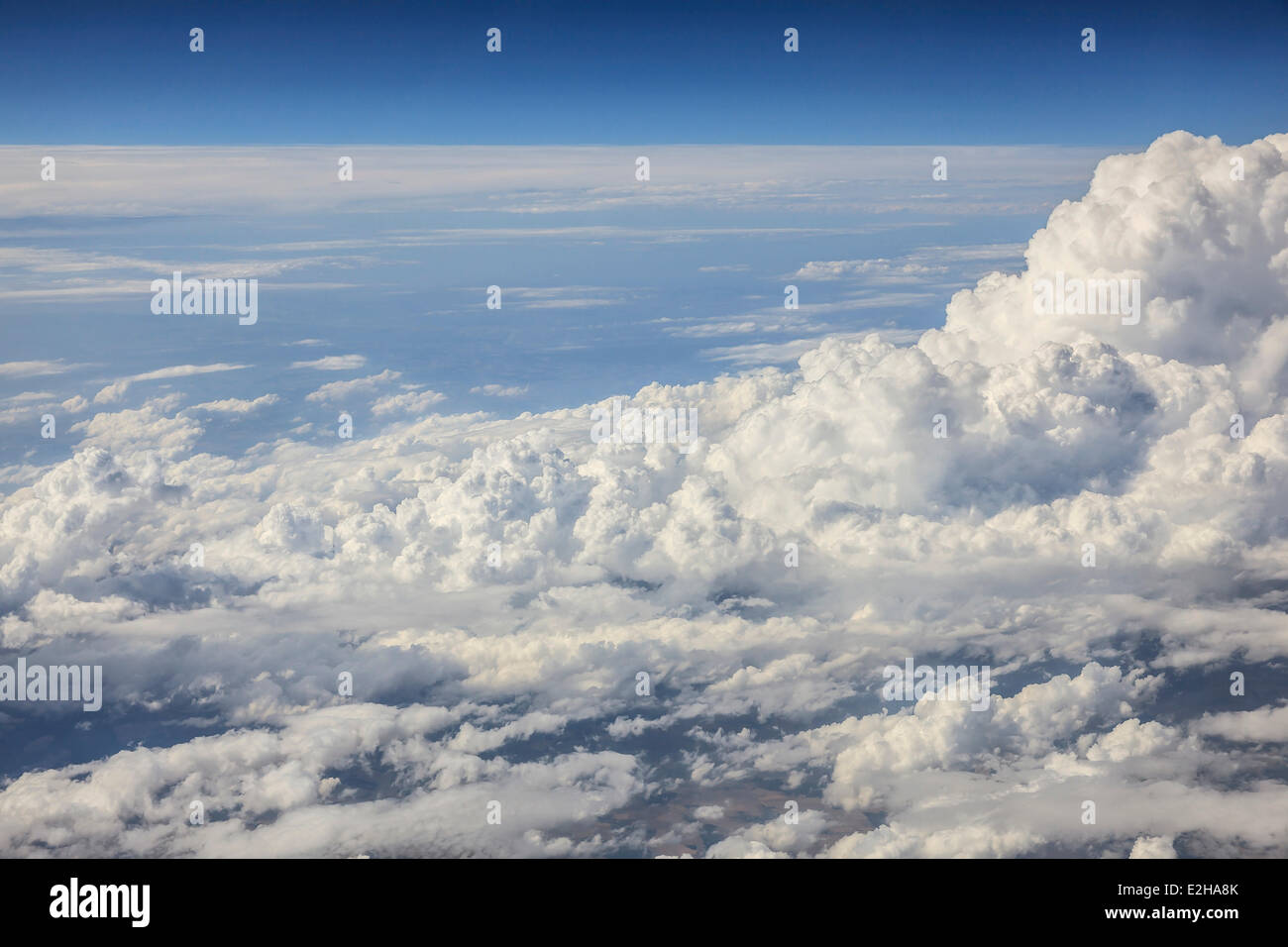 Cumulus clouds, aerial view Stock Photo