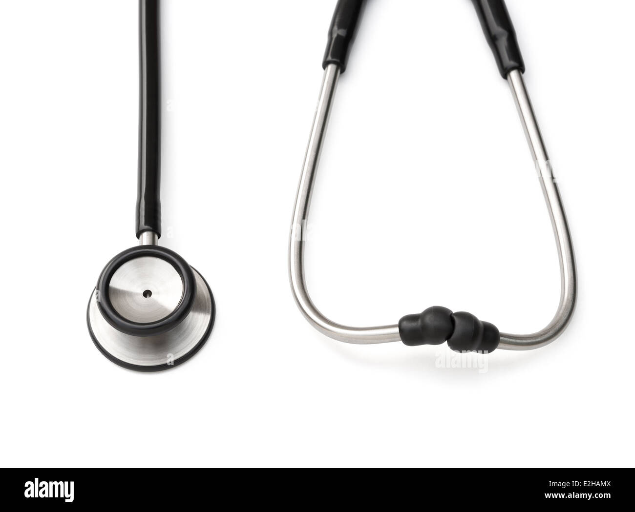 black stethoscope on a white background with clipping path Stock Photo ...