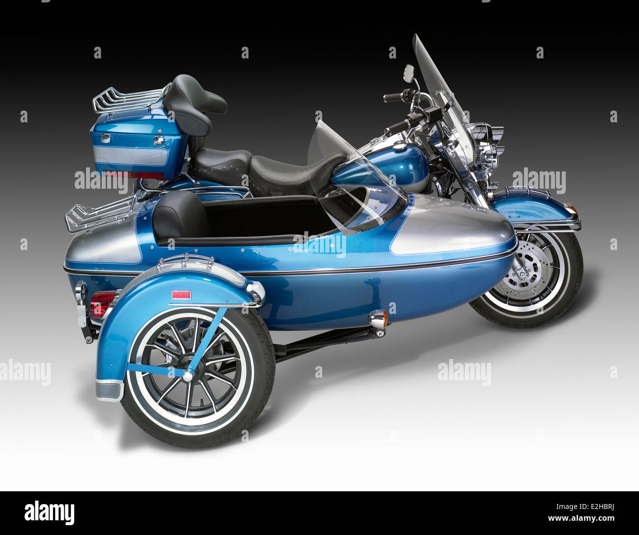 old motorcycle combination with sidecar in gradient back Stock Photo