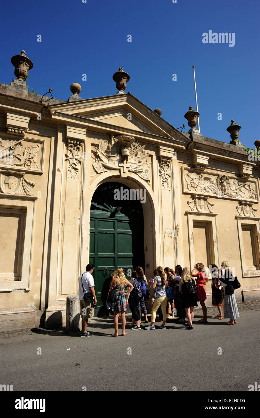Italy, Rome, Aventino, Piazza dei Cavalieri di Malta, priory of the Knights of Malta Stock Photo