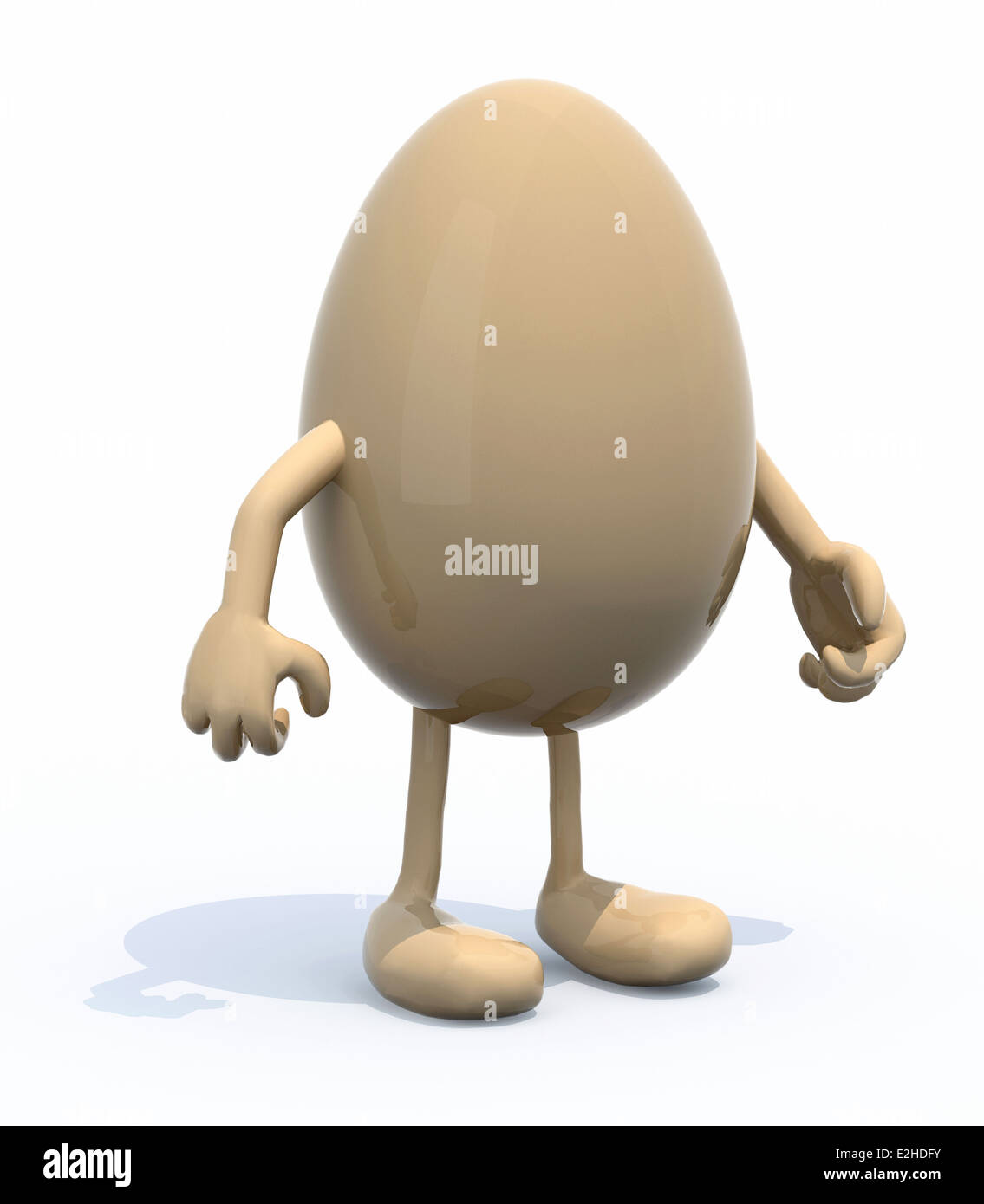 egg with arms and legs protruding from the shell, 3d illustration Stock Pho...