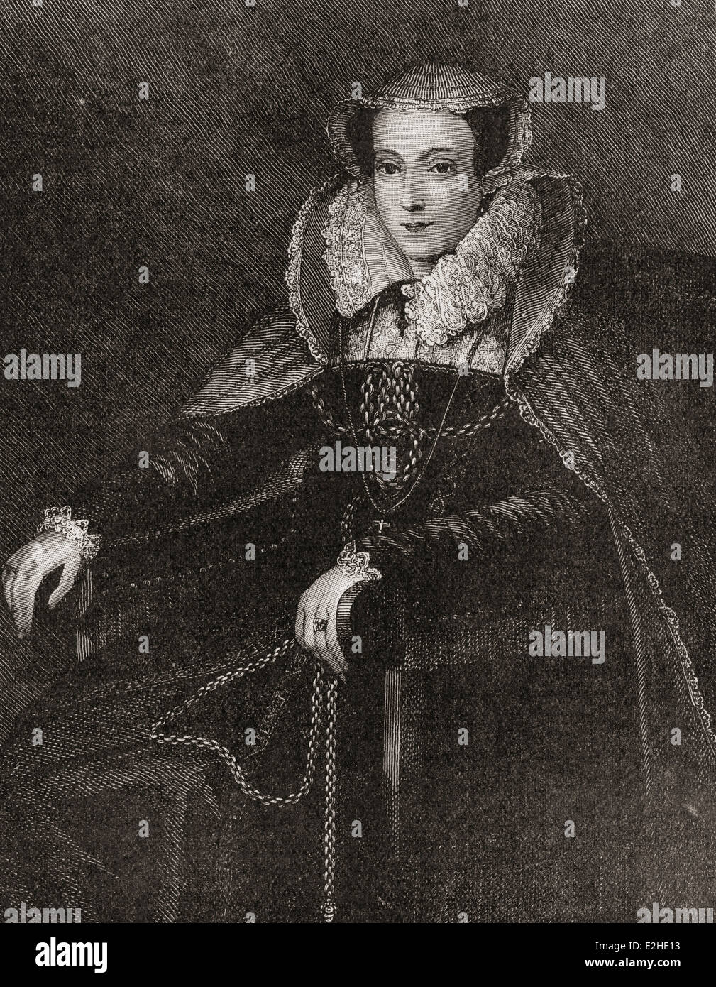 Mary, Queen of Scots, 1542 – 1587, aka Mary Stuart or Mary I of Scotland. Stock Photo