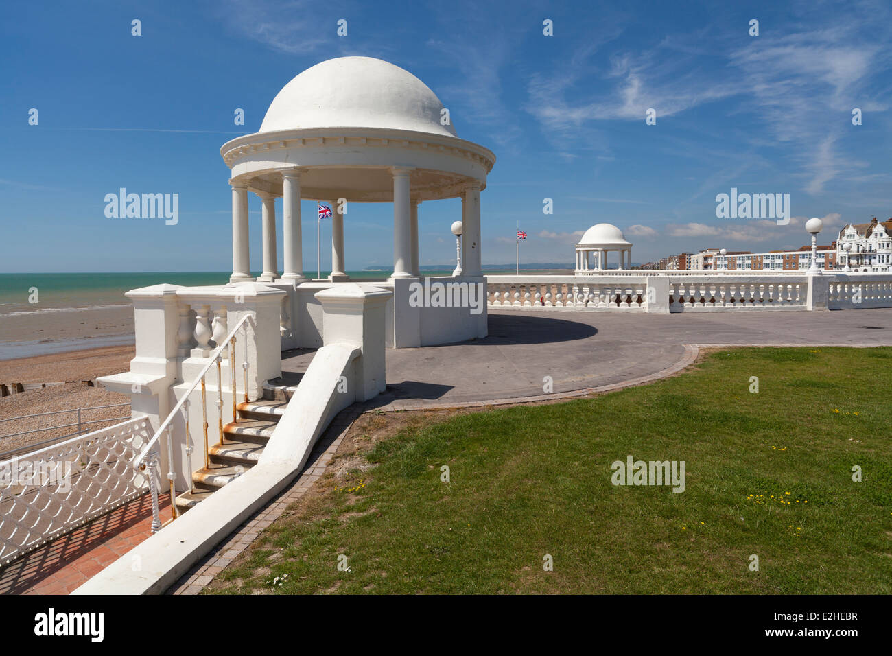 Colonnades at the De la Warr Pavilion, Bexhill-on-Sea, East Sussex, England, United Kingdom, Europe Stock Photo