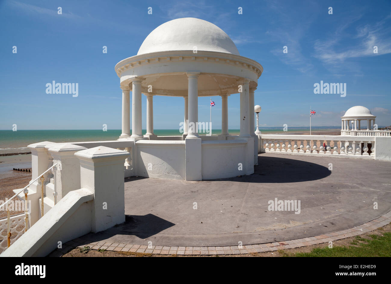 Colonnades at the De la Warr Pavilion, Bexhill-on-Sea, East Sussex, England, United Kingdom, Europe Stock Photo