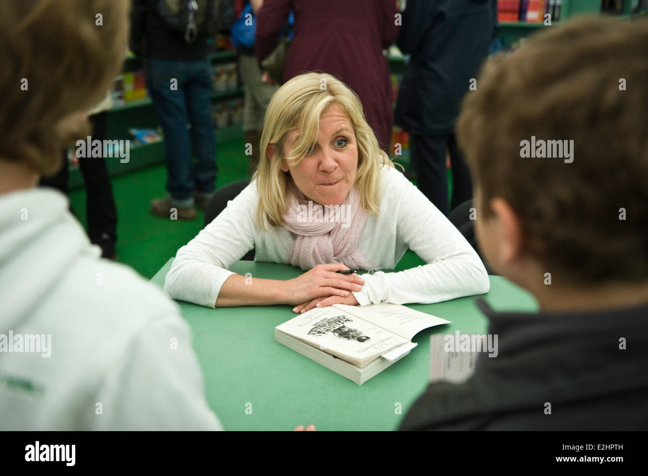 Children's fiction author and novelist Lucy Hawking, daughter of Stephen Hawking, book signing at Hay Festival 2014 ©Jeff Morgan Stock Photo