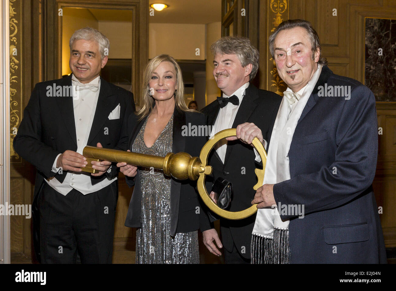 Hans-Joachim Frey, Bo Derek, Wolfgang Rothe and Bernd Aust at the 'SemperOpernball' at Semperoper theater.  Where: Dresden, Sachsen, Germany When: 01 Feb 2013 Stock Photo