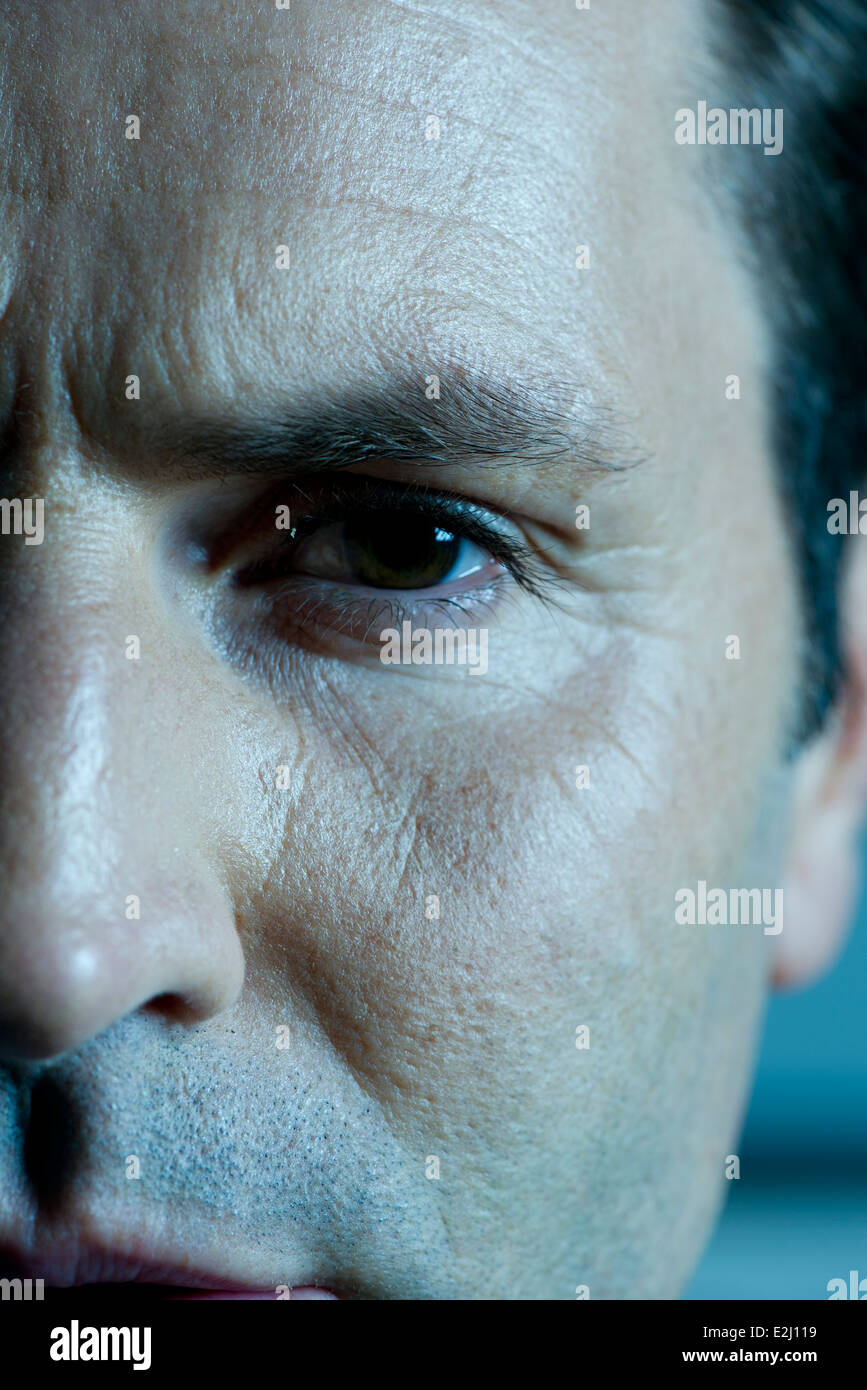 Mature man's face, cropped Stock Photo