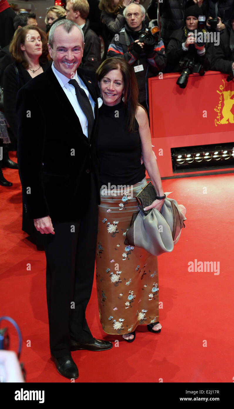 Philip Murphy und Frau at the 63rd Berlin International Film Festival (Berlinale) - Yi Dai Zong Shi/The Grandmaster premiere and festival opening - Red Carpet/ Roter Teppich at Berlinale Palast in Potsdamer Platz square in Mitte. **Not available for German TV**   Where: Berlin, Germany When: 07 Feb 2013 Stock Photo