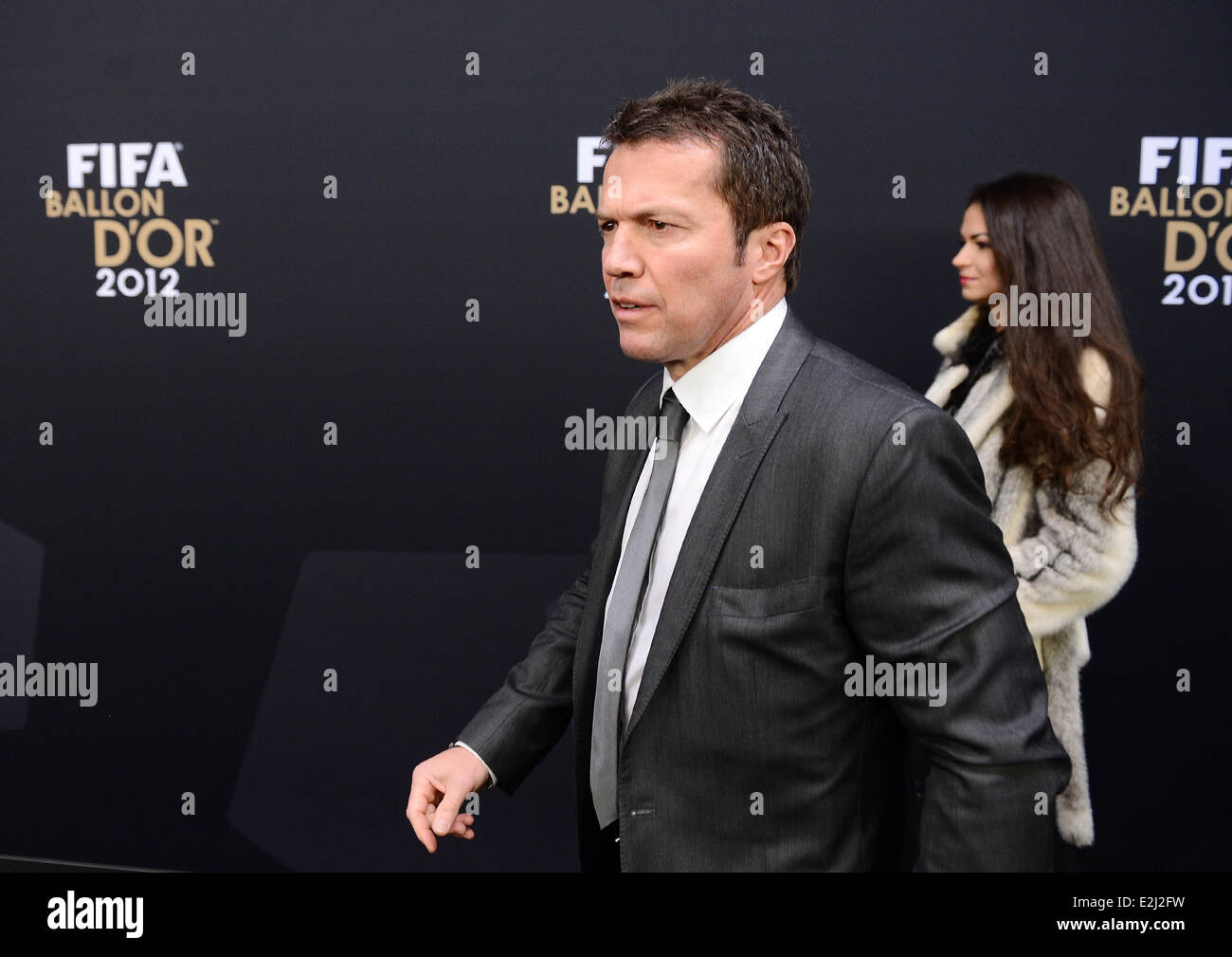Lothar Matthäus attends the FIFA Ballon D'Or with a female friend only known as Anastasia. Zurich, Switzerland - 07.01.2013  Whe Stock Photo