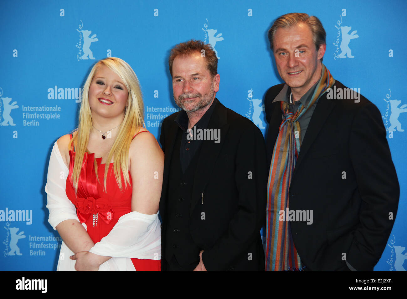 Melanie Lenz, Ulrich Seidl and Joseph Lorenz at 63rd Berlin International Film Festival (Berlinale) - Paradise Hope photocall - Stock Photo