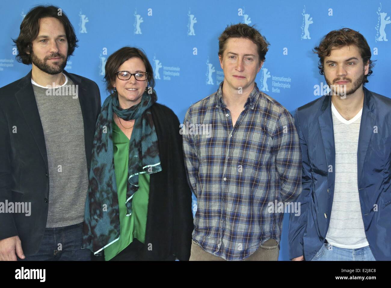 Paul Rudd, Lisa Muskat, David Gordon Green, Emile Hirsch at 63rd Berlin International Film Festival (Berlinale) - photocall Prin Stock Photo