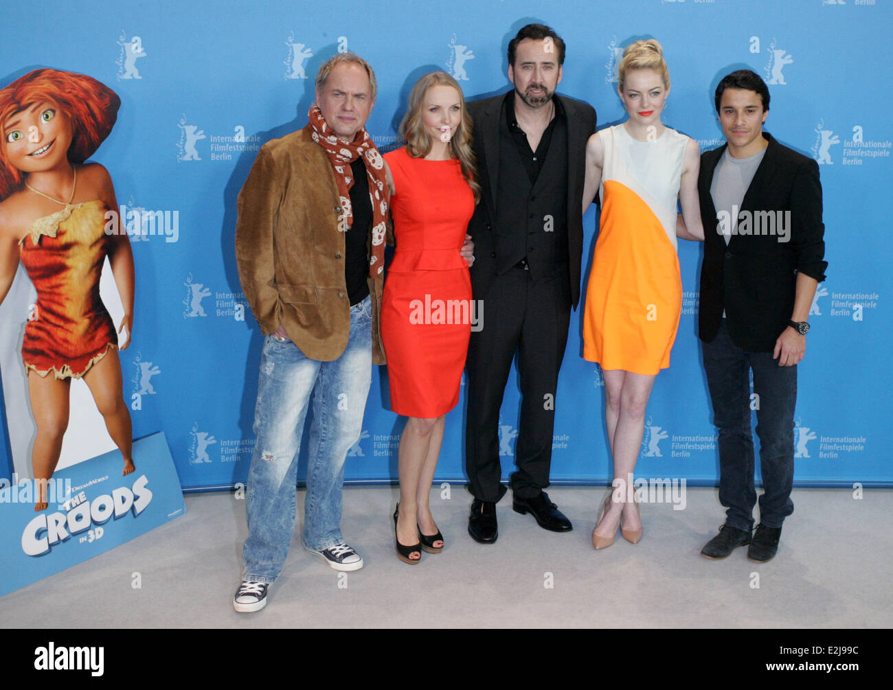 V L Uwe Ochsenknecht Janin Reinhardt Nicolas Cage Emma Stone Stock Photo Alamy