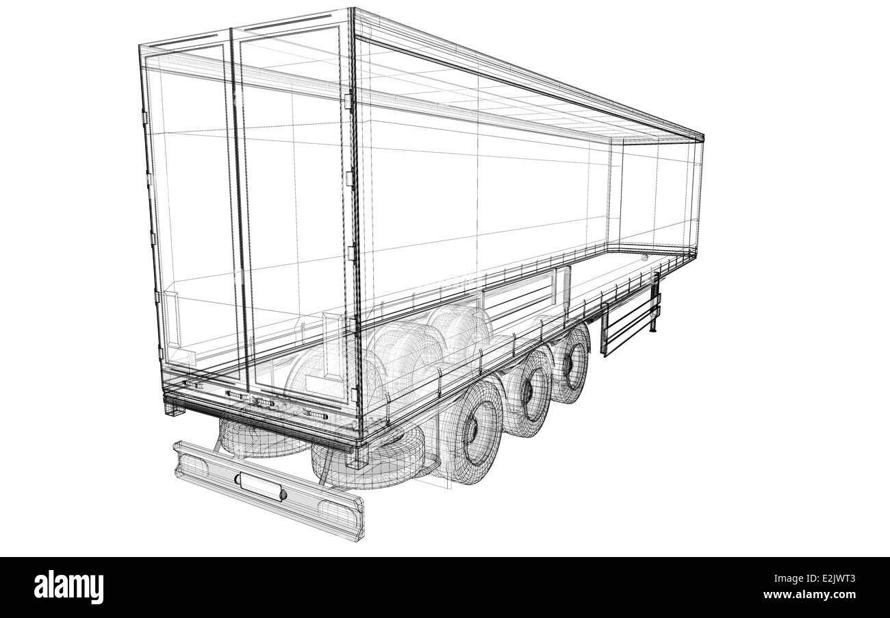 Cargo Delivery Vehicle, body structure, wire model Stock Photo Alamy