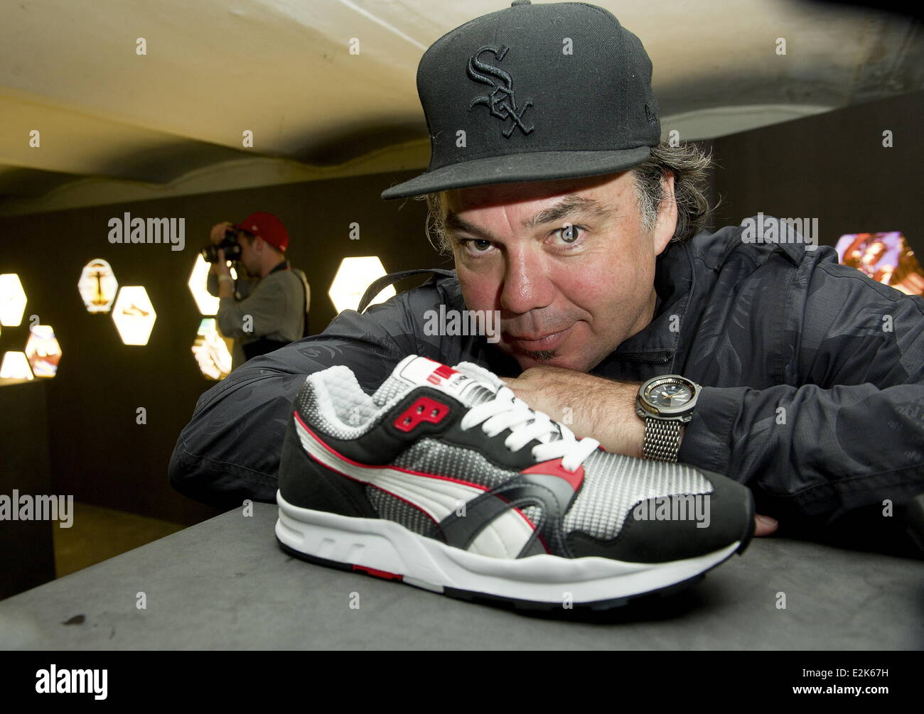 Simon Woody Wood at Puma and Sneaker Freaker Running Book launch party at  FluxBau in Kreuzberg. Where: Berlin, Germany When: 05 May 2013 Stock Photo  - Alamy