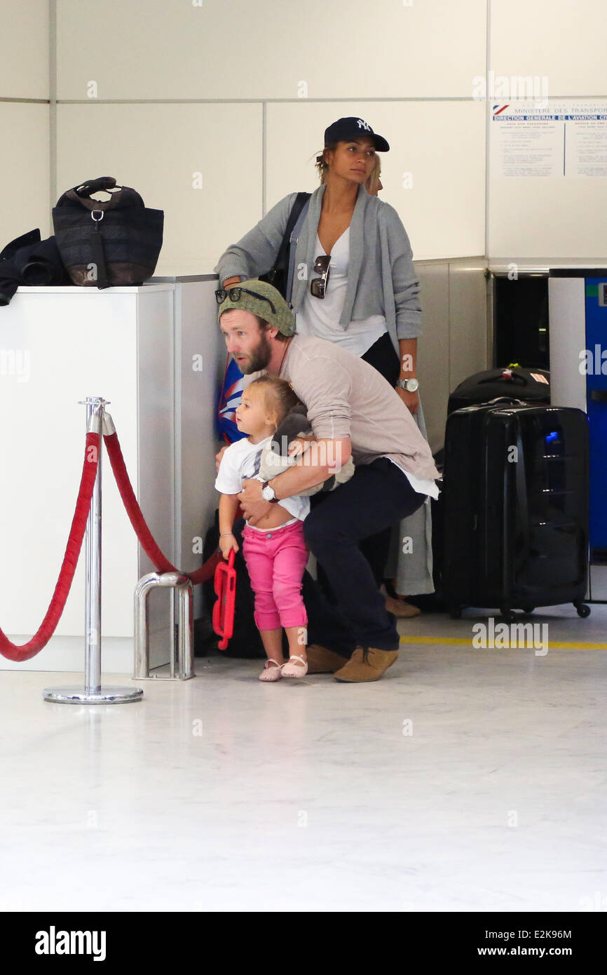 Joel Edgerton and family at the Nice Côte d'Azur Airport. Where Nice