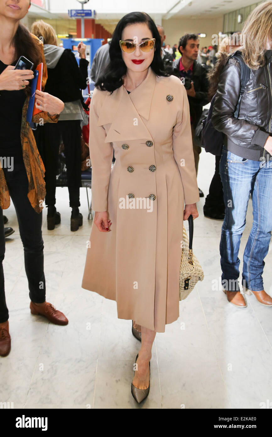 Dita Von Teese arriving at the Nice Airport. Where: Nice, France When