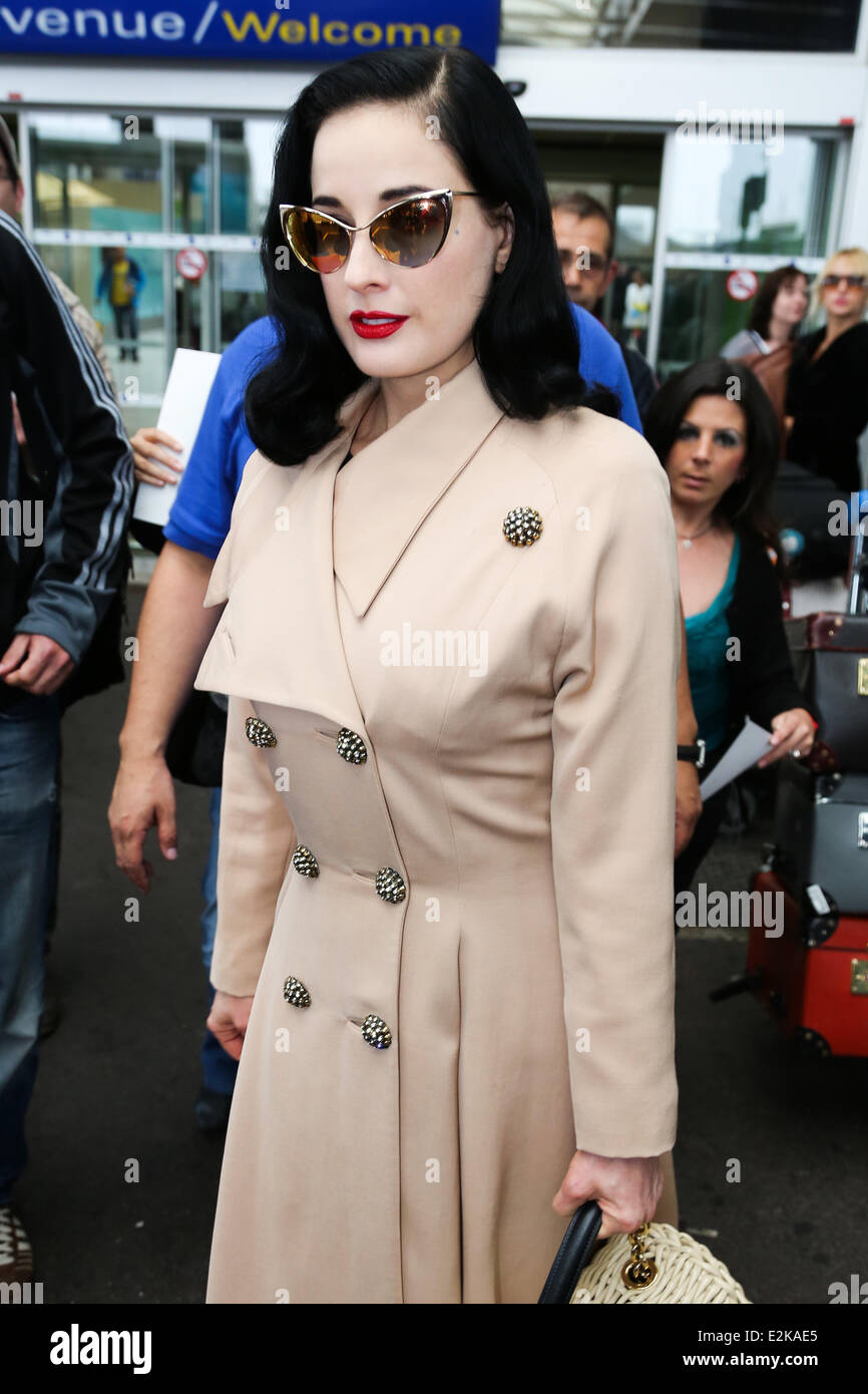 Dita Von Teese arriving at the Nice Airport. Where: Nice, France When