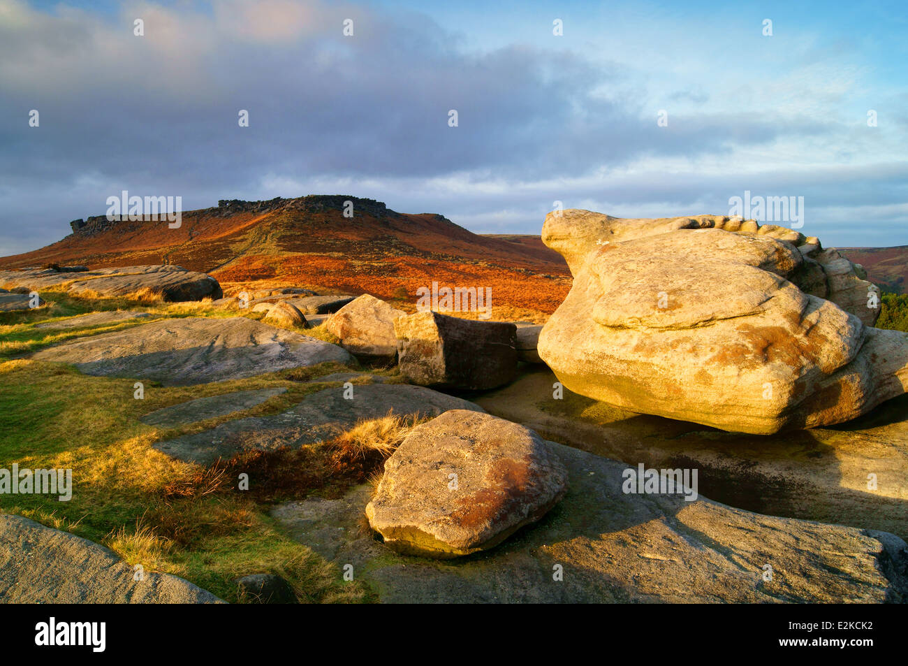 UK,South Yorkshire,Peak District,Upper Burbage,Higger Tor and Carl Wark Stock Photo