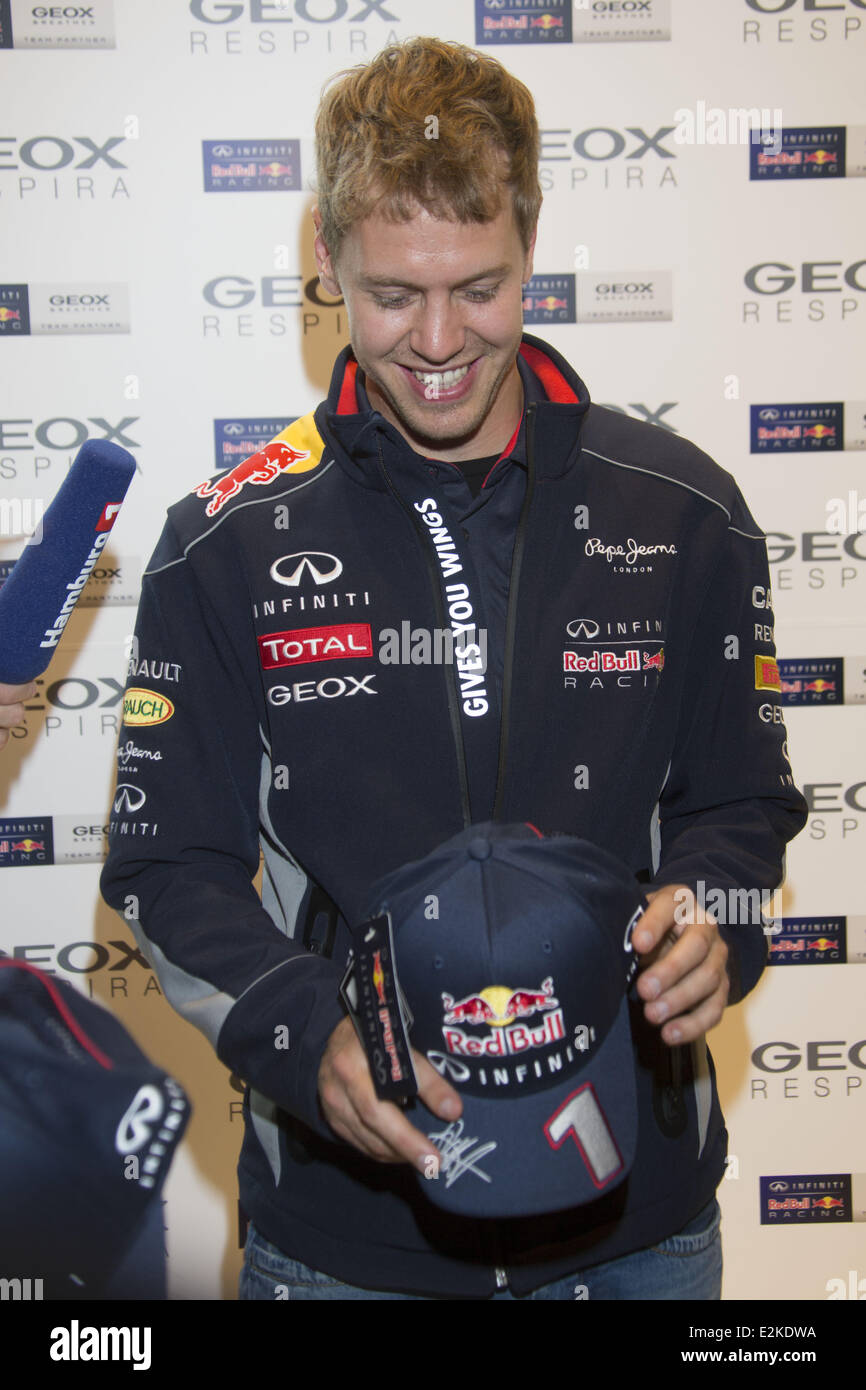 Sebastian Vettel at a Meet and Greet at Geox shoes store at Neuen Wall  street. Where: Hamburg, Germany When: 30 May 2013 Stock Photo - Alamy