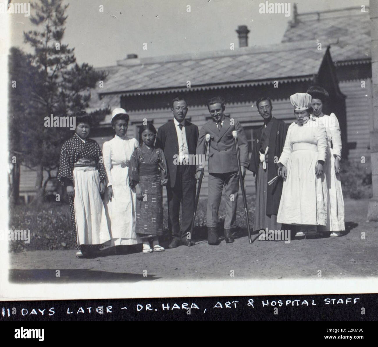 This image from the Al Menasco album features notable figures in early aviation, including A.R. Smith and Albert Menasco. The photo highlights key moments in their careers, focusing on the barnstorming era of aviation and the contributions of both aviators. It also reflects the role of nurses in early aviation, specifically during their time in Sapporo, Japan. Stock Photo