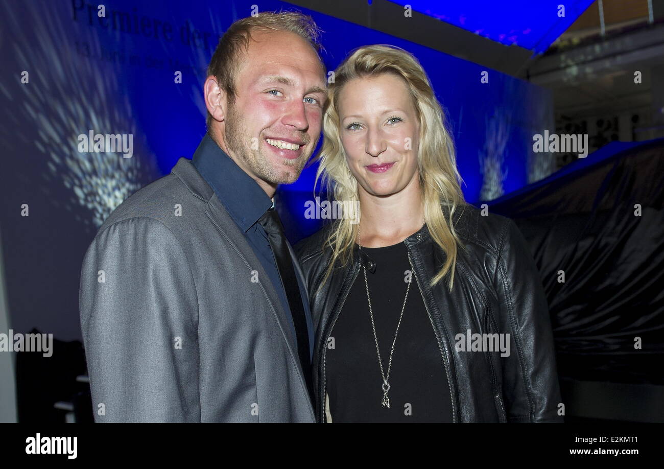 Robert Harting and Julia Fischer at the launch of new S class car at the Mercedes-Welt Salzuferin Tiergarten.  Where: Berlin, Germany When: 13 Jun 2013 Stock Photo