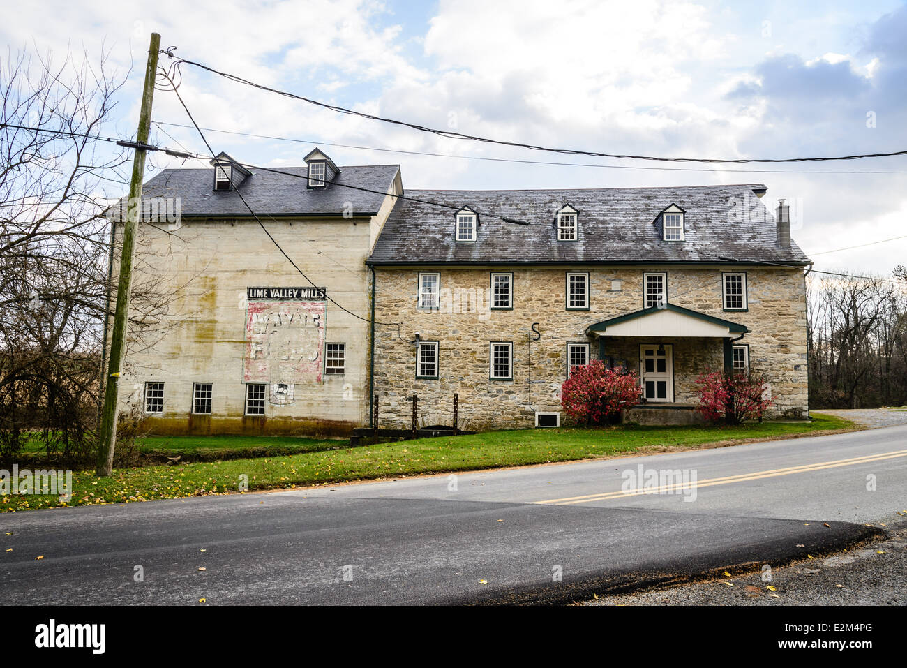 1846 Stone Mill, Lime Valley Mill, Willow Street, Pennsylvania Stock