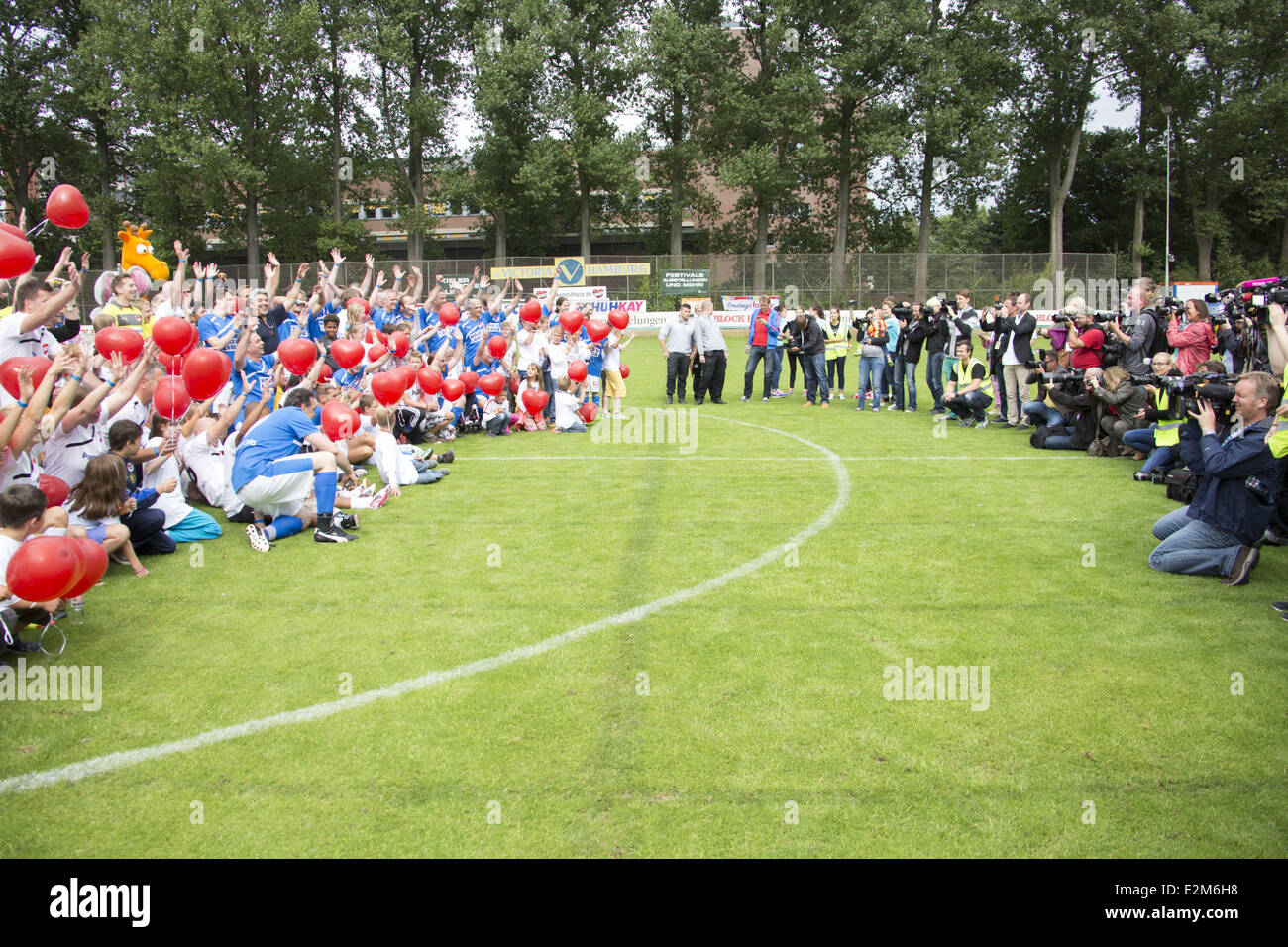 at Kicken mit Herz charity soccer game at Hoheluft Stadium. Where
