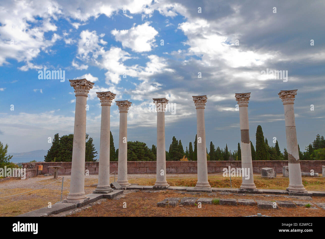 Ancient site of Asclepeion at Kos island in Greece Stock Photo