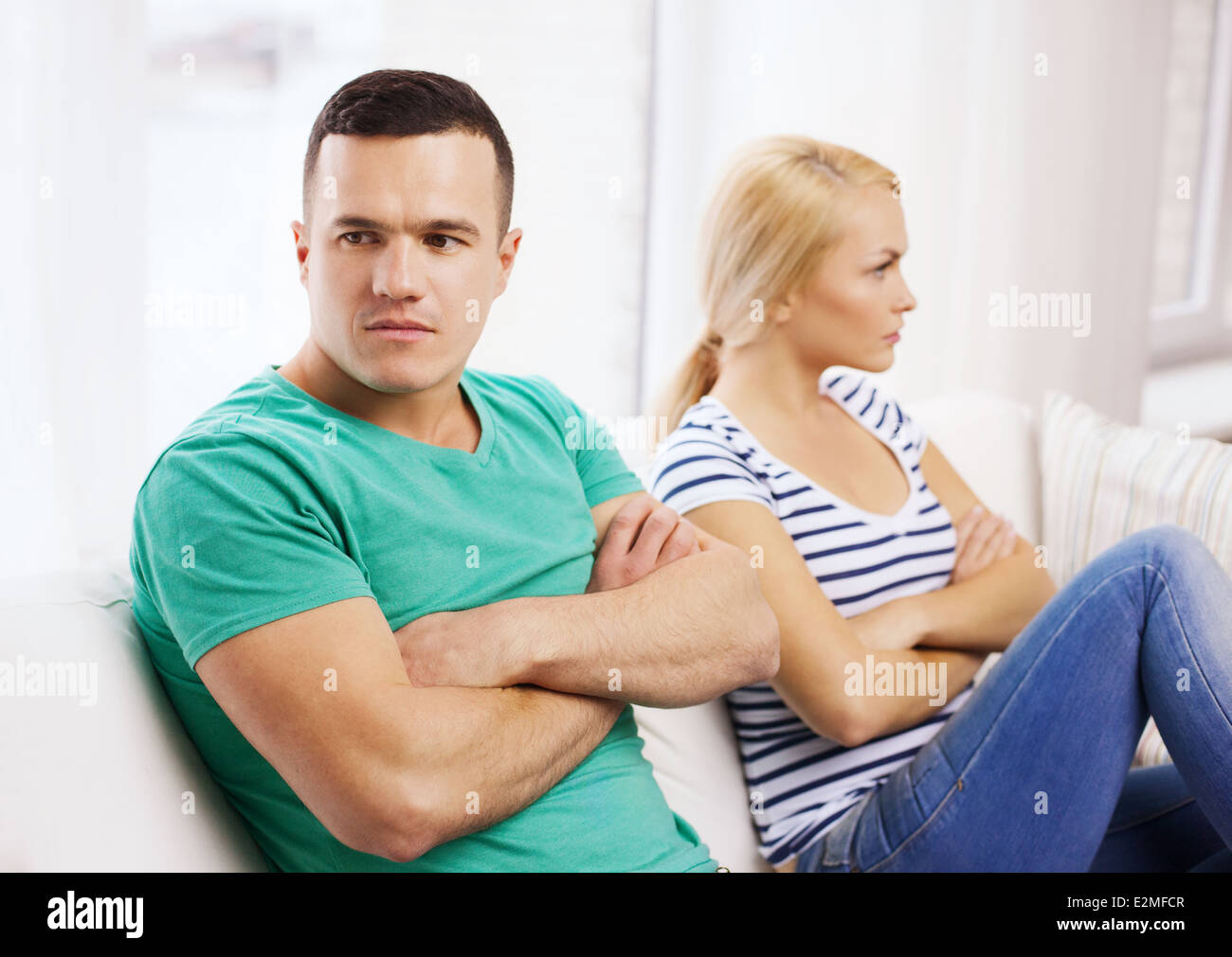 unhappy couple having argument at home Stock Photo - Alamy