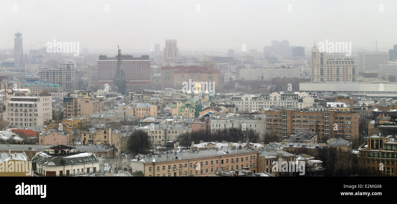 beautiful winter landscape of Moscow from above Stock Photo