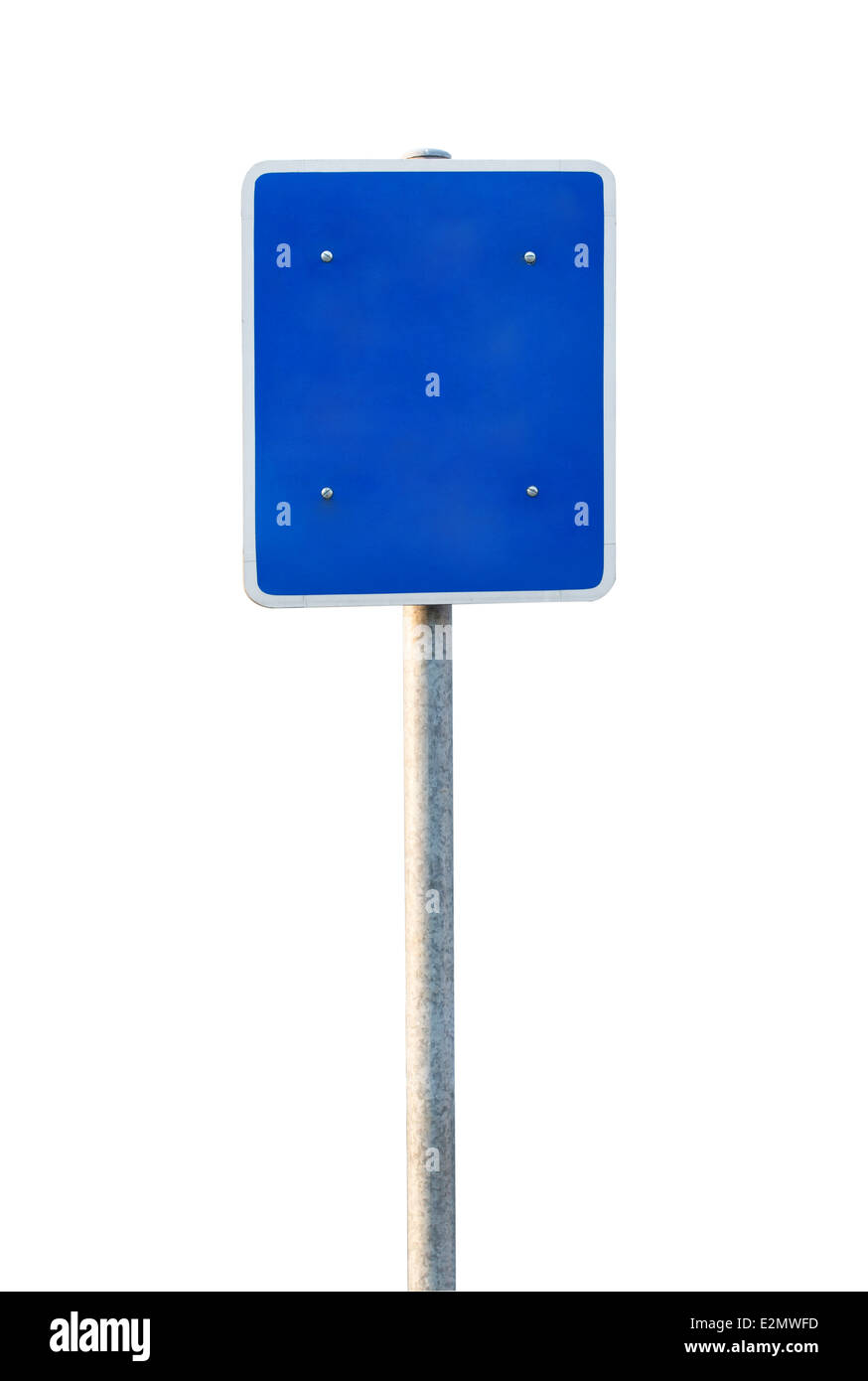 Blank Blue Road Sign Isolated on white background Stock Photo - Alamy
