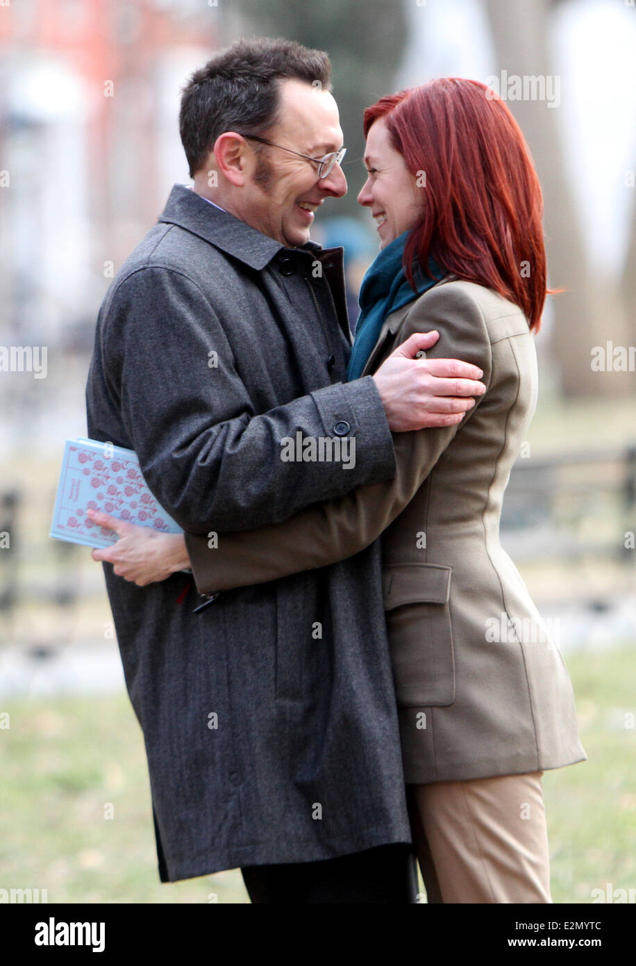 Michael Emerson and his real life wife Carrie Preston shooting on